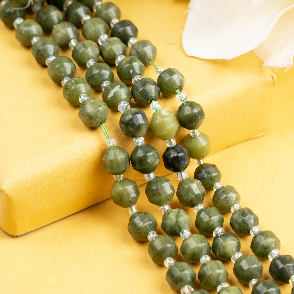 Green Jade Faceted Prism Cut Beads For Jewelry Making | Beads | Wiccan Center