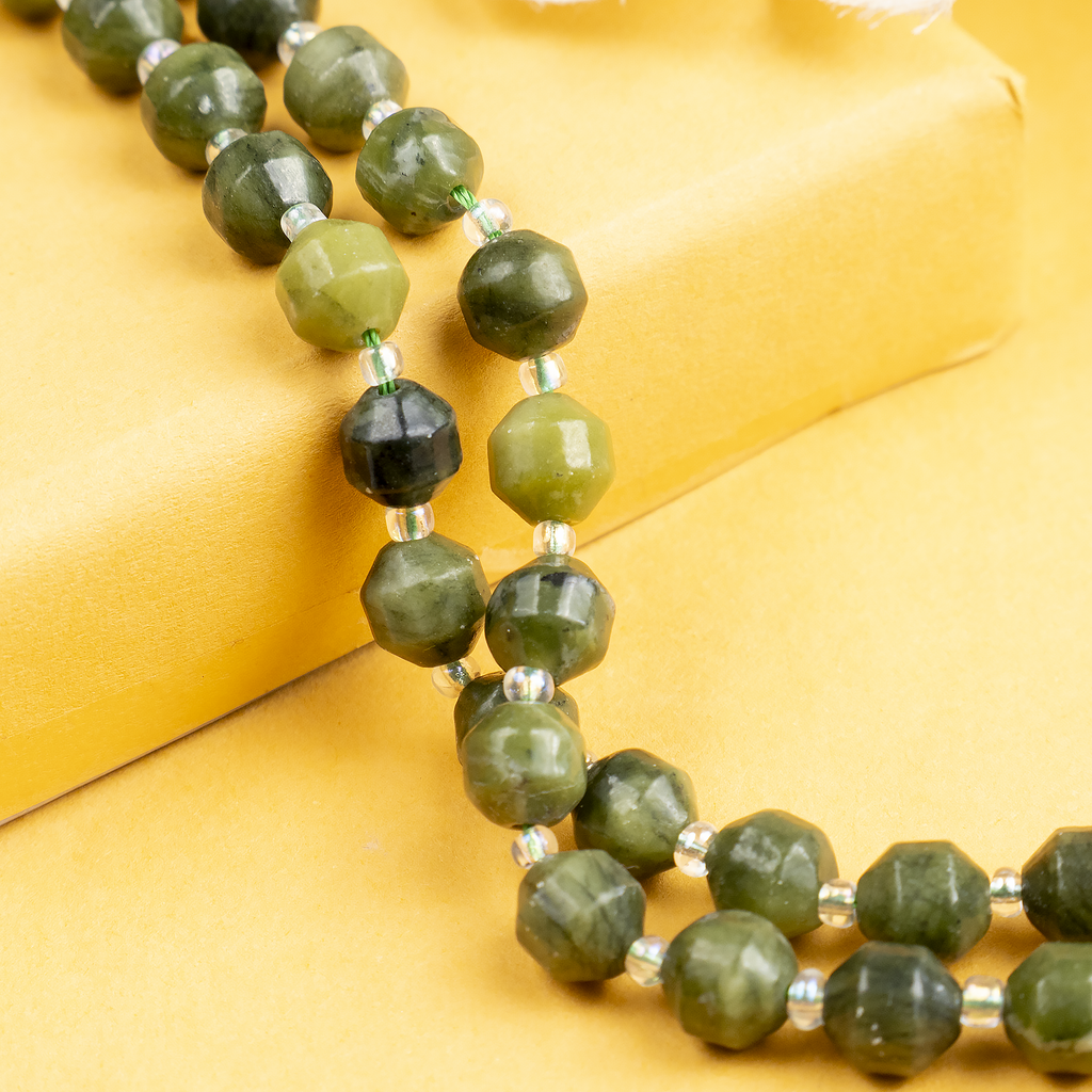 Green Jade Faceted Prism Cut Beads For Jewelry Making | Beads | Wiccan Center