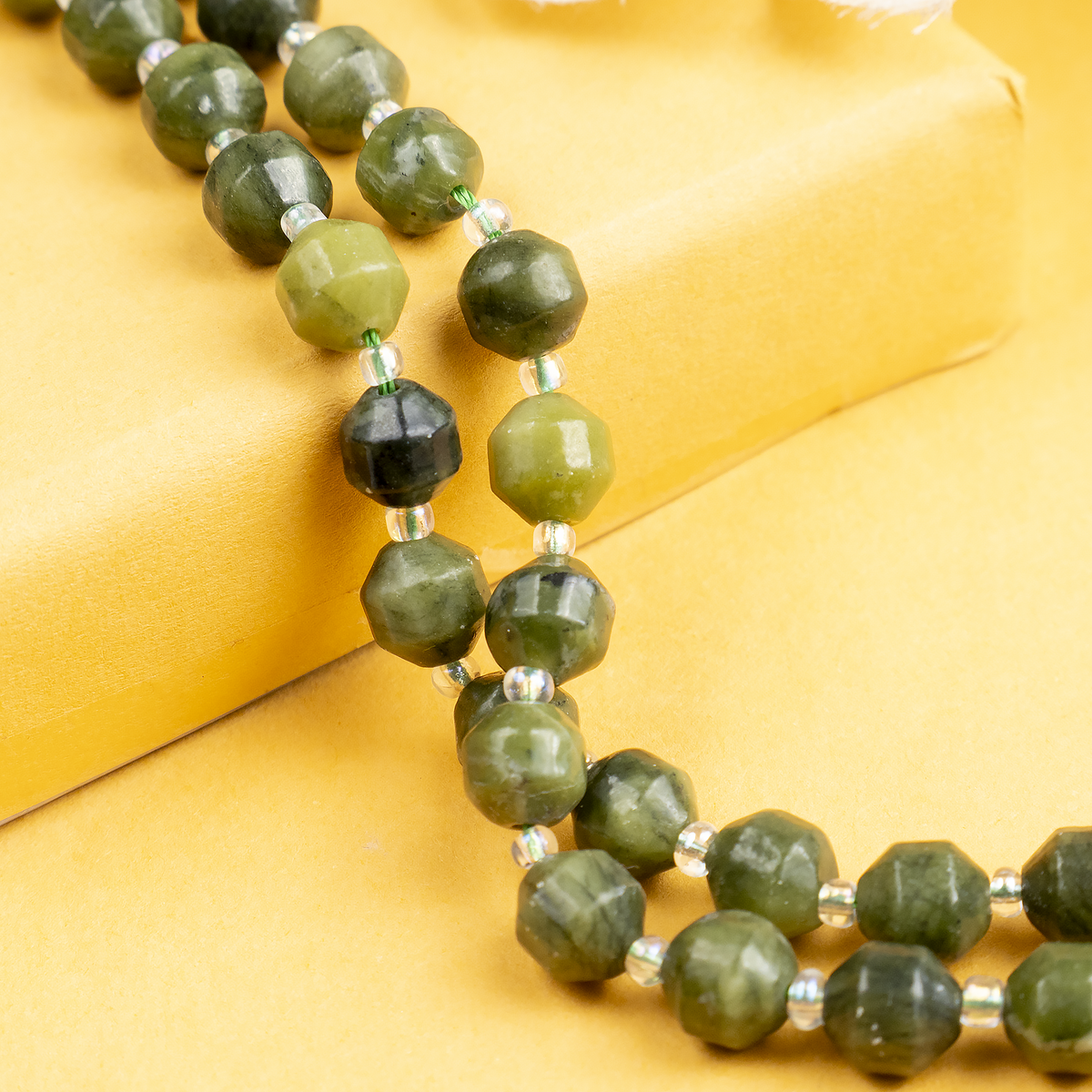 Green Jade Faceted Prism Cut Beads For Jewelry Making | Beads | Wiccan Center