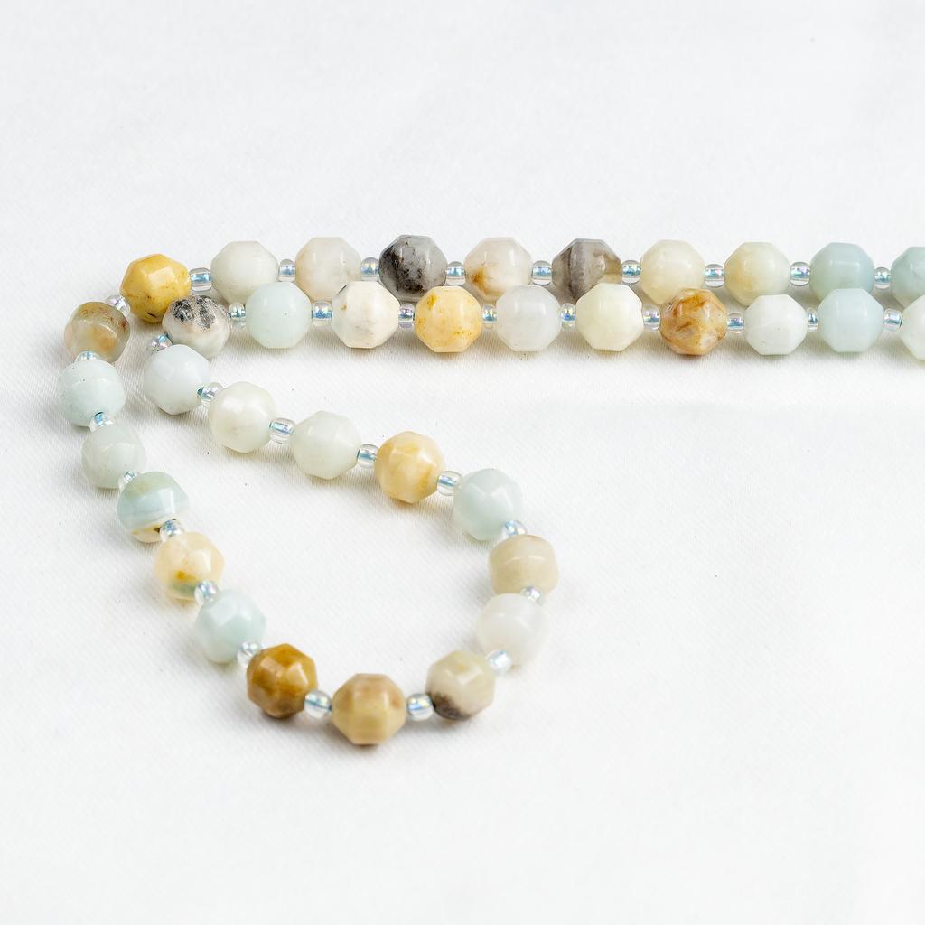 Multi Amazonite Faceted Prism Cut Beads For Jewelry Making