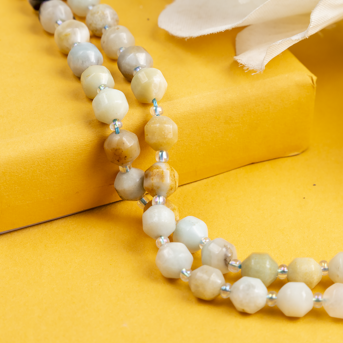 Multi Amazonite Faceted Prism Cut Beads For Jewelry Making