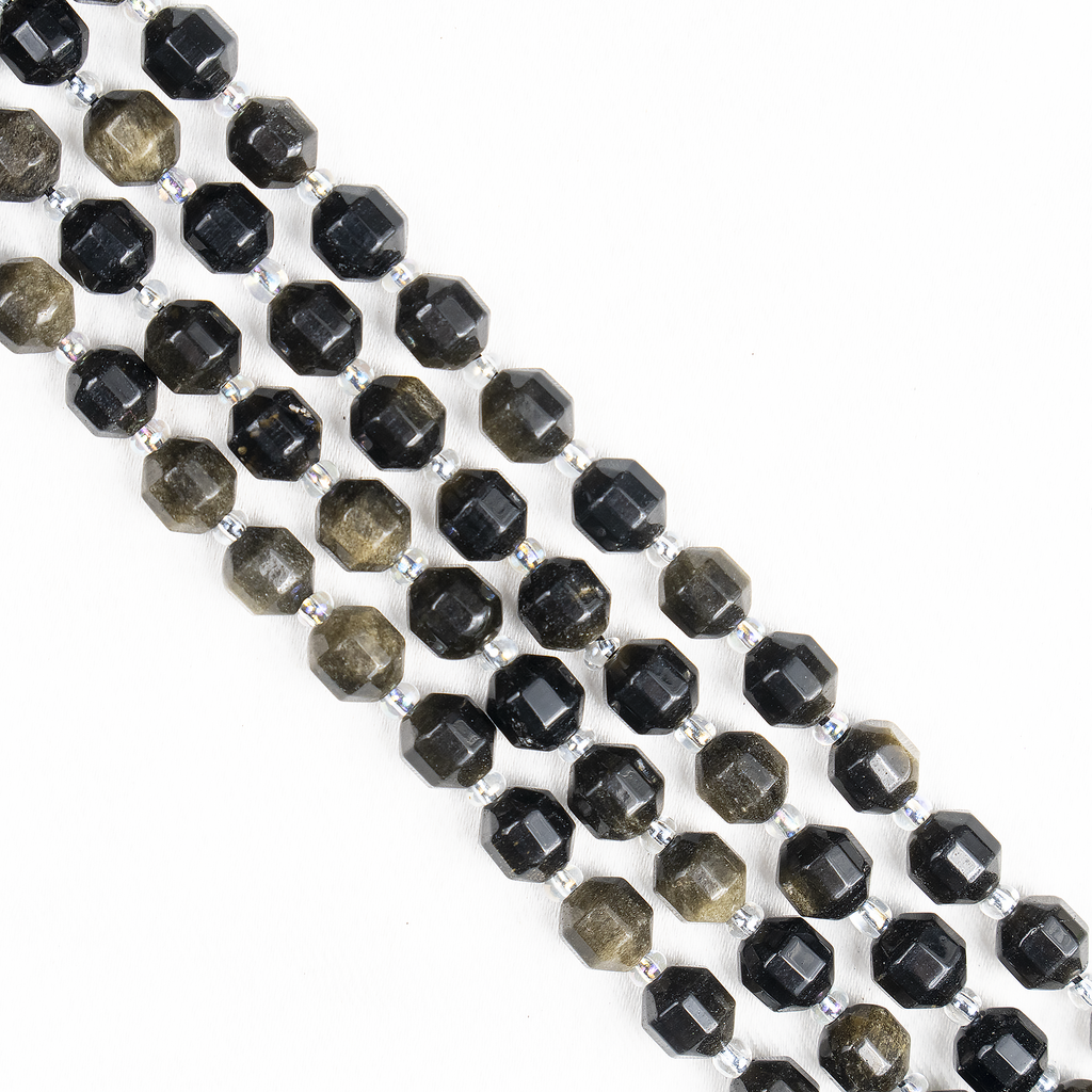 Golden Obsidian Faceted Prism Cut Beads For Jewelry Making | Beads | Wiccan Center