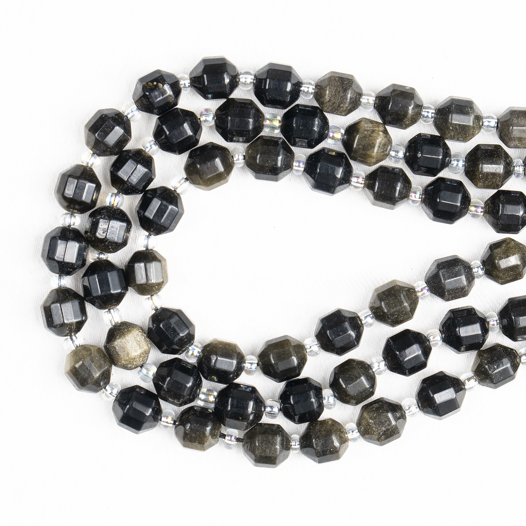 Golden Obsidian Faceted Prism Cut Beads For Jewelry Making | Beads | Wiccan Center