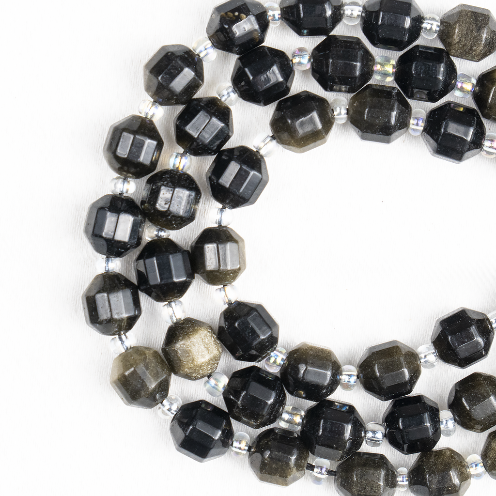 Golden Obsidian Faceted Prism Cut Beads For Jewelry Making | Beads | Wiccan Center