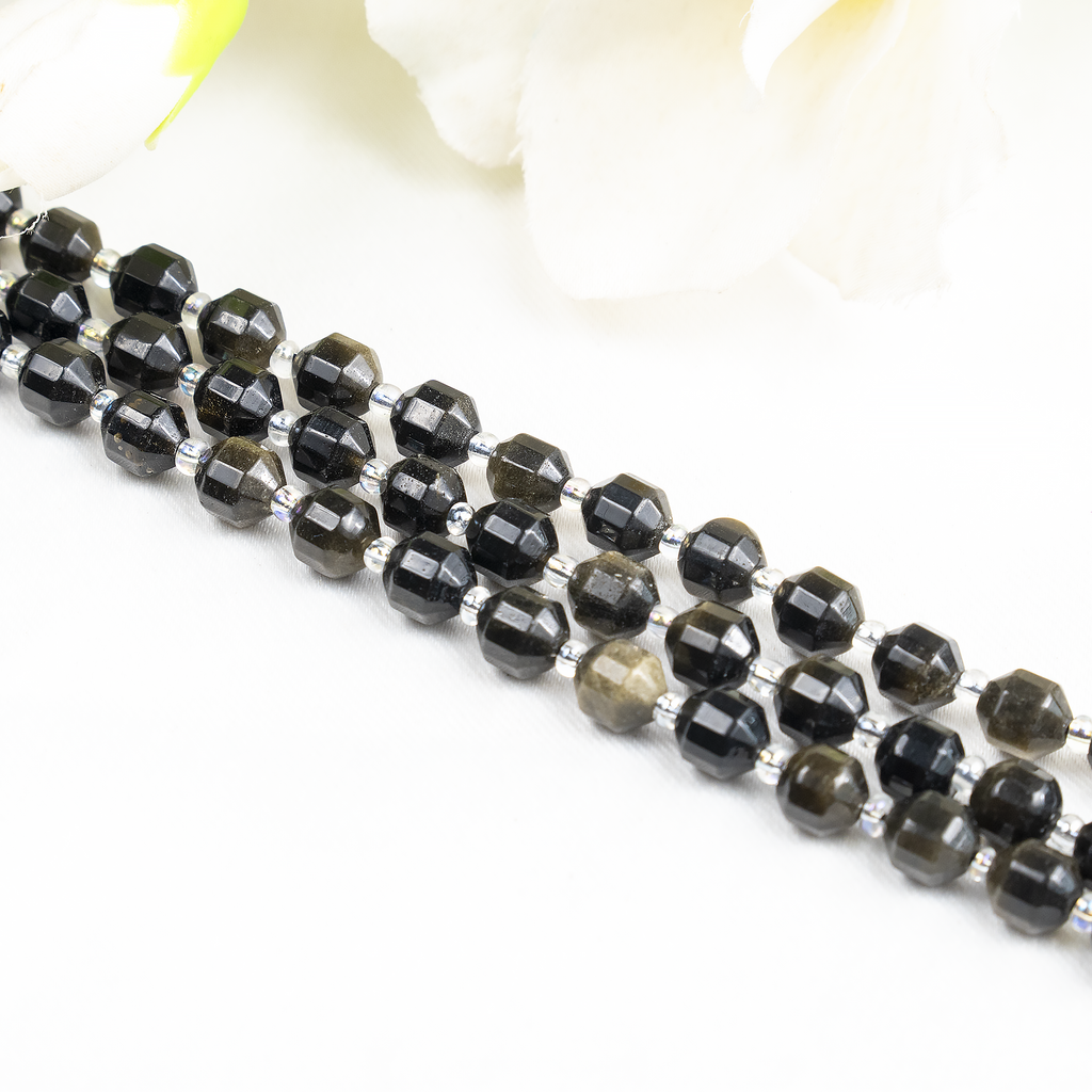 Golden Obsidian Faceted Prism Cut Beads For Jewelry Making | Beads | Wiccan Center
