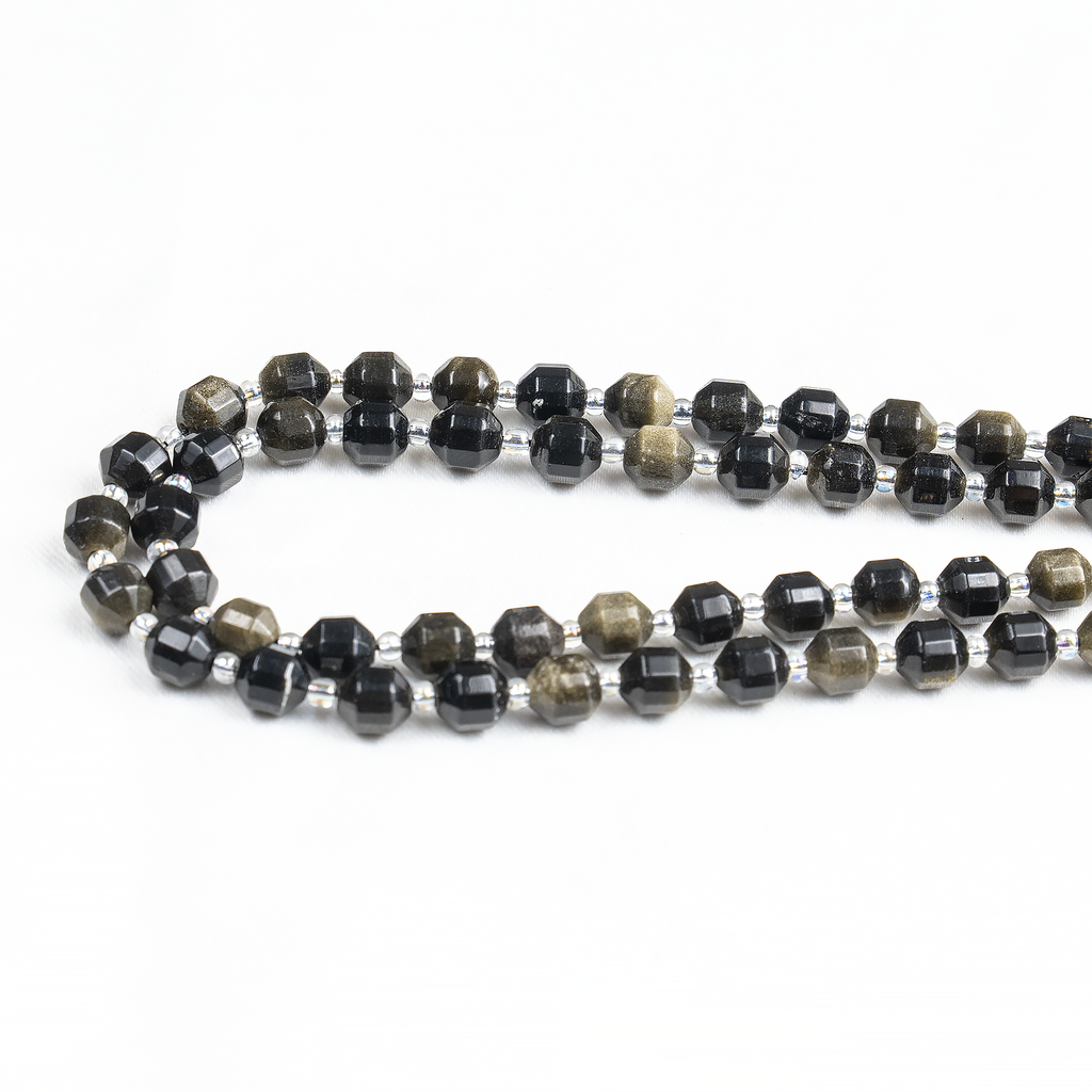 Golden Obsidian Faceted Prism Cut Beads For Jewelry Making | Beads | Wiccan Center