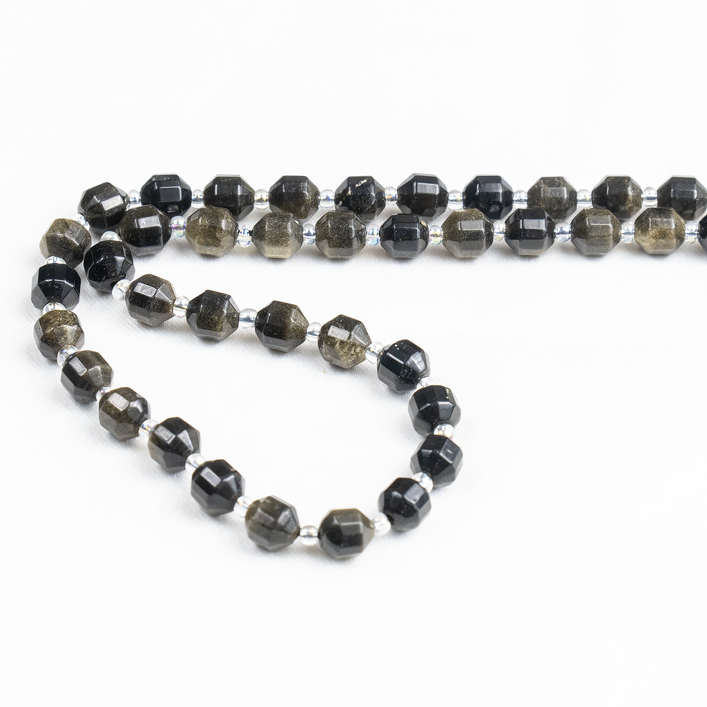 Golden Obsidian Faceted Prism Cut Beads For Jewelry Making | Beads | Wiccan Center