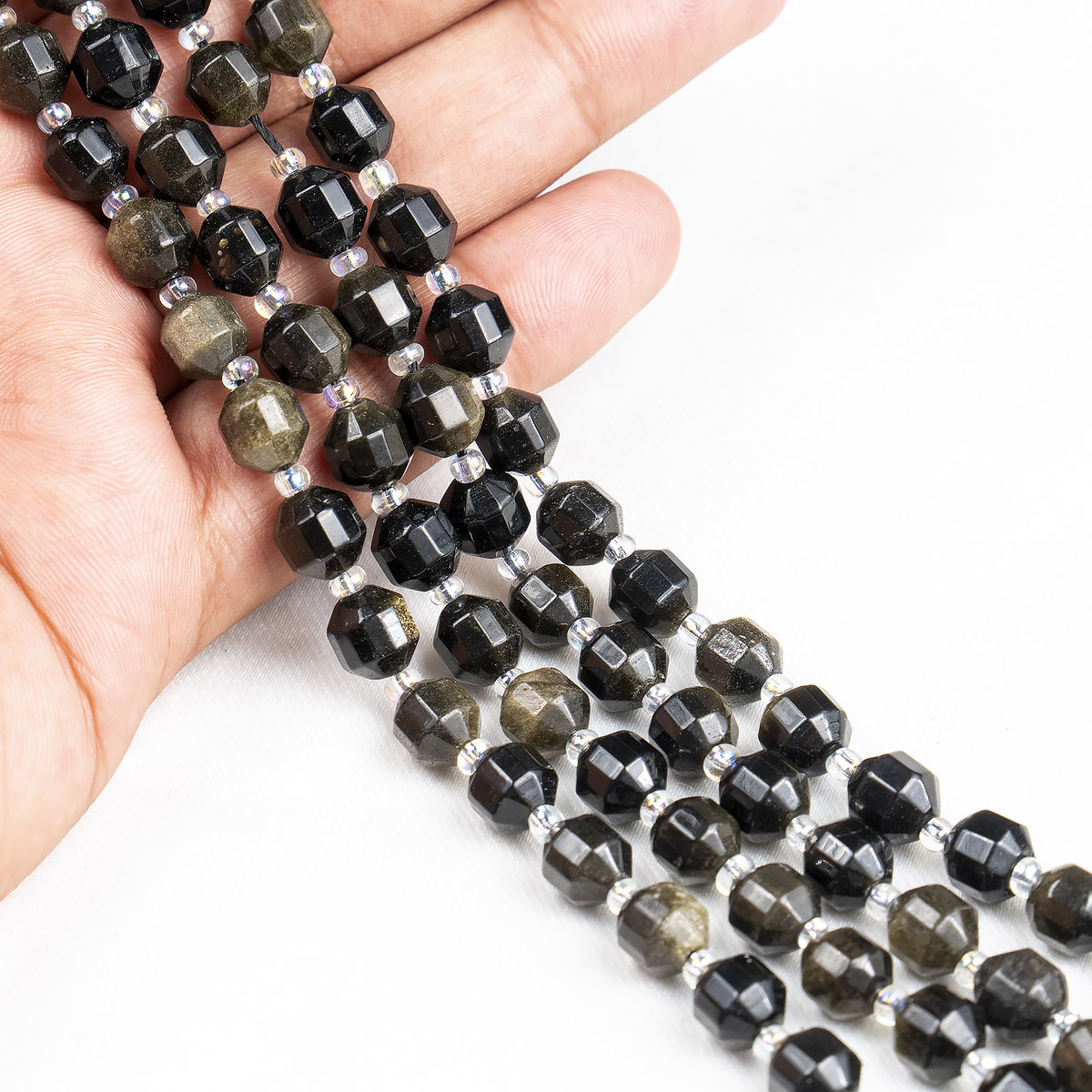 Golden Obsidian Faceted Prism Cut Beads For Jewelry Making | Beads | Wiccan Center
