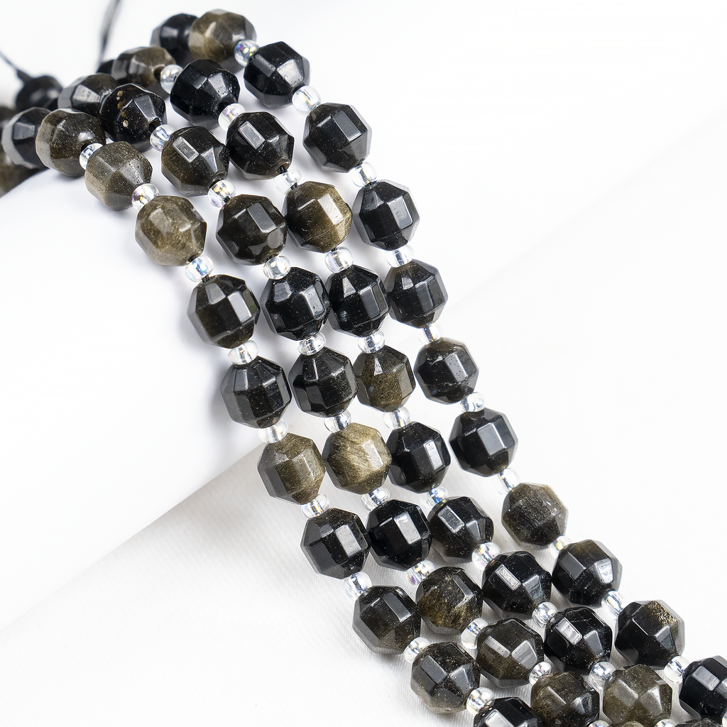 Golden Obsidian Faceted Prism Cut Beads For Jewelry Making | Beads | Wiccan Center