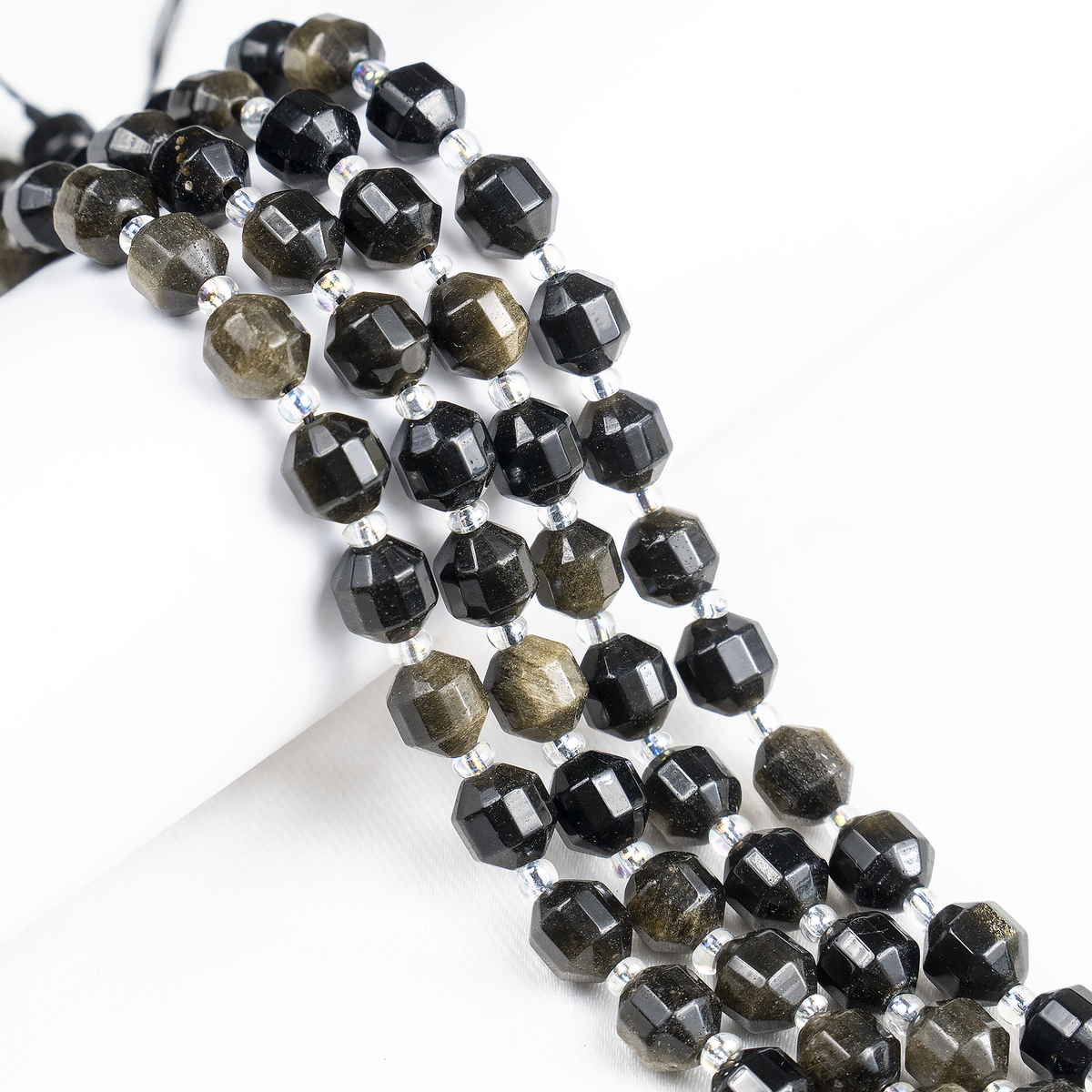 Golden Obsidian Faceted Prism Cut Beads For Jewelry Making | Beads | Wiccan Center