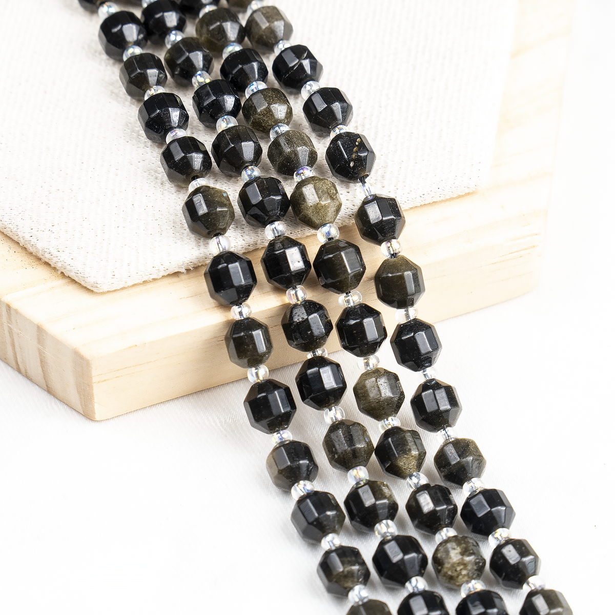 Golden Obsidian Faceted Prism Cut Beads For Jewelry Making | Beads | Wiccan Center