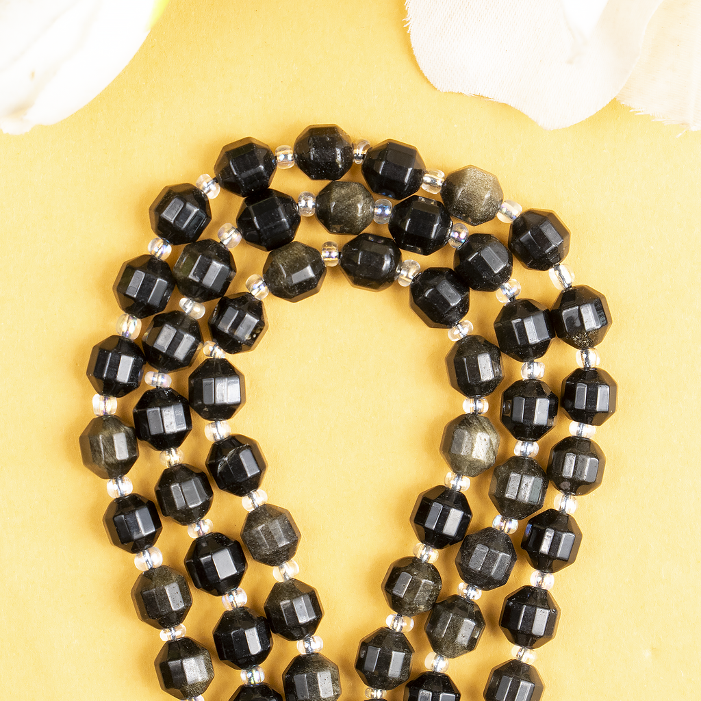Golden Obsidian Faceted Prism Cut Beads For Jewelry Making | Beads | Wiccan Center