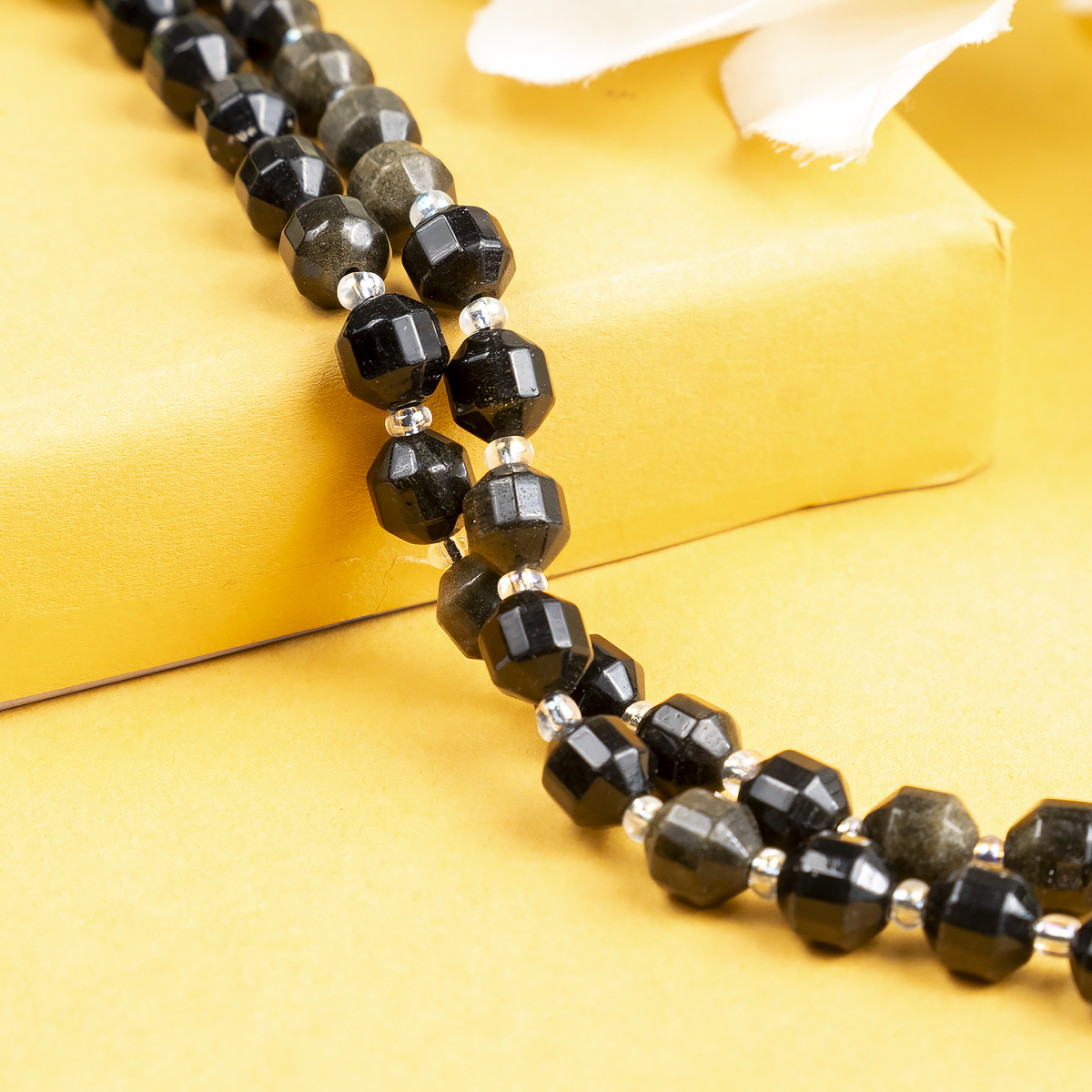Golden Obsidian Faceted Prism Cut Beads For Jewelry Making | Beads | Wiccan Center