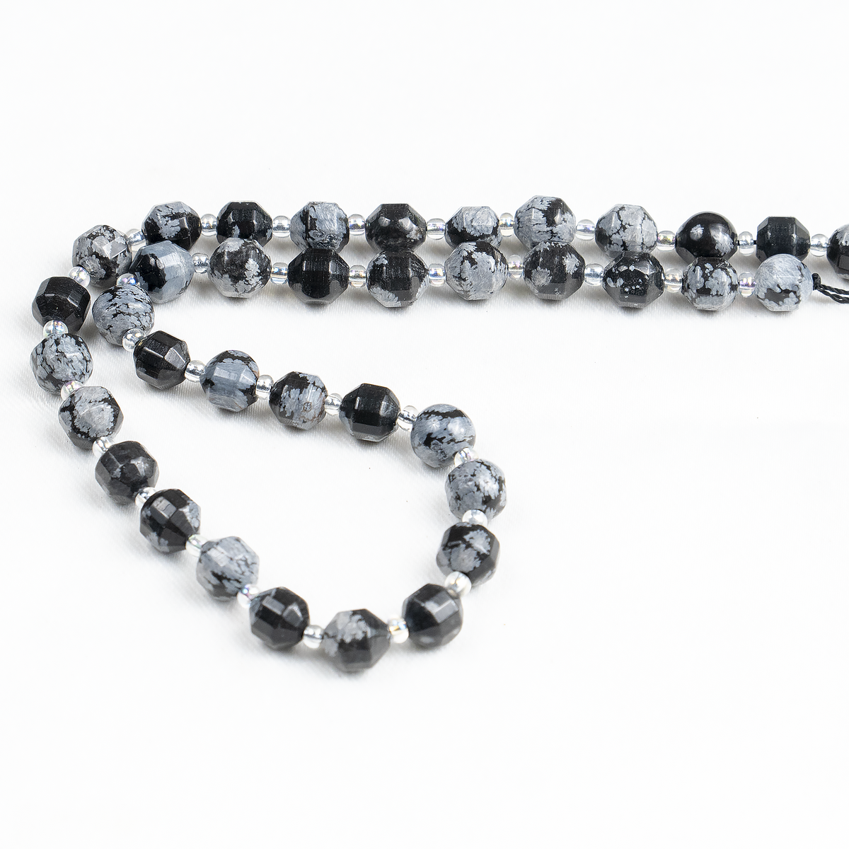 Snowflake Obsidian Faceted Prism Cut Beads For Jewelry Making | Beads | Wiccan Center