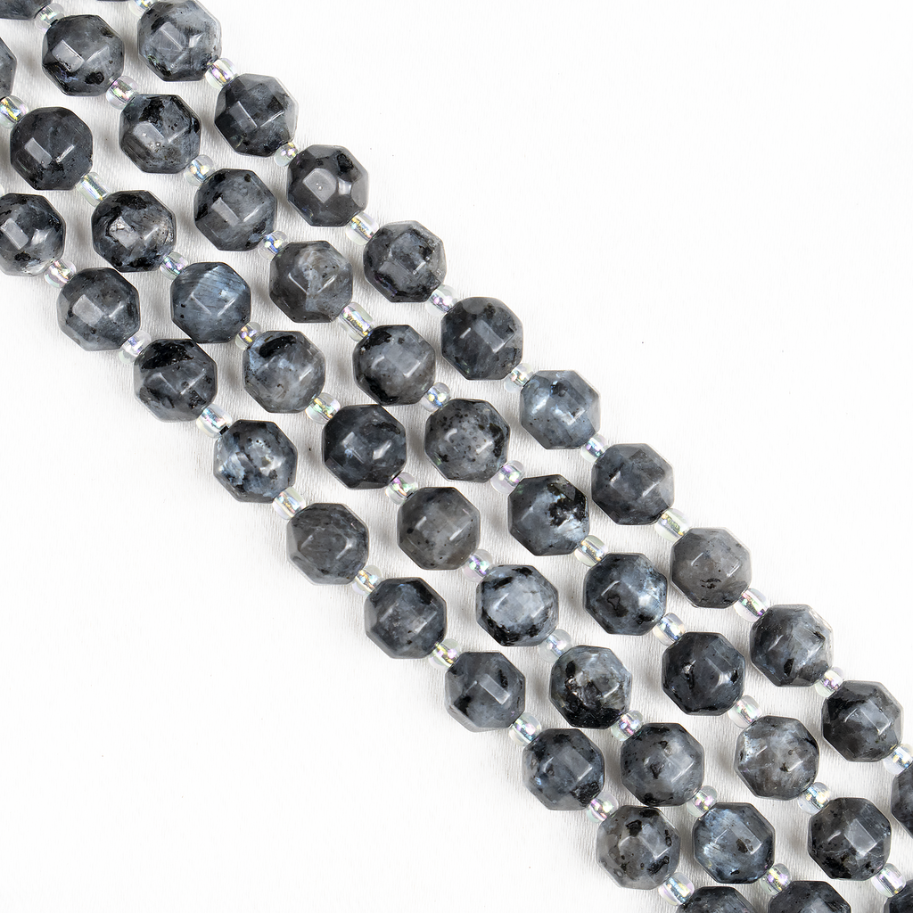 Larvikite Faceted Prism Cut Beads For Jewelry Making