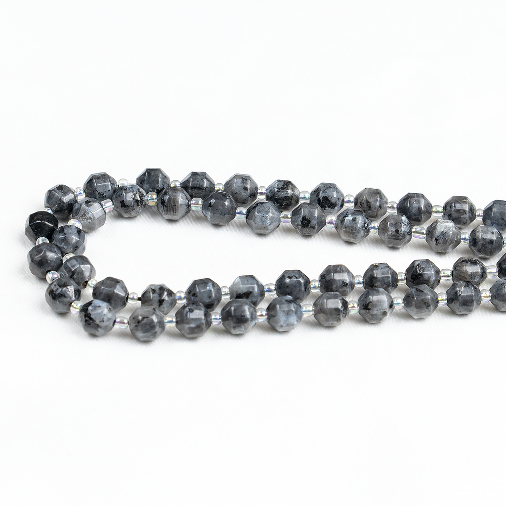 Larvikite Faceted Prism Cut Beads For Jewelry Making