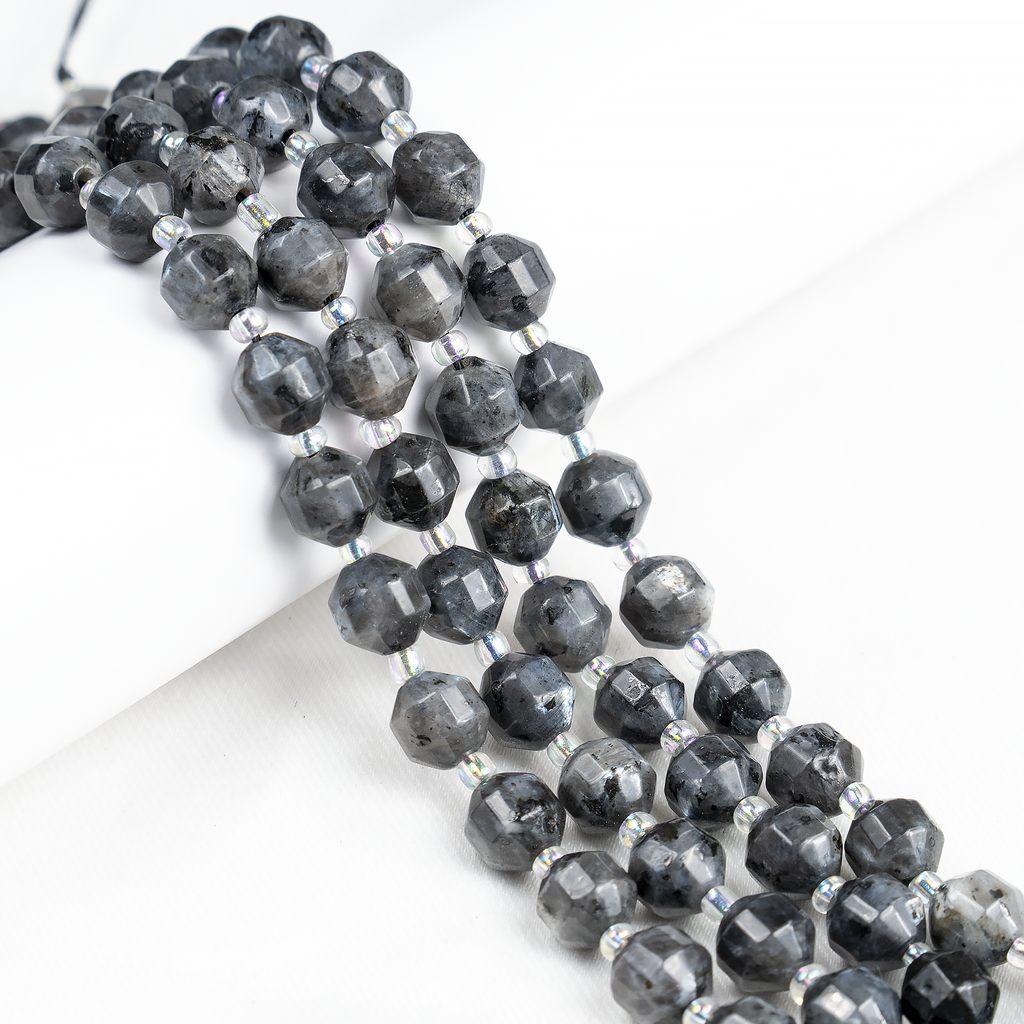 Larvikite Faceted Prism Cut Beads For Jewelry Making