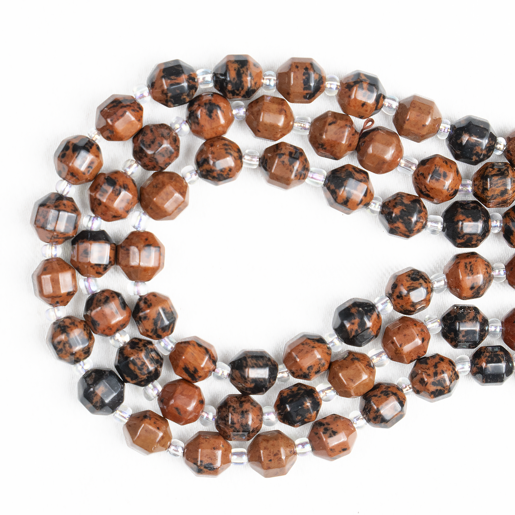 Mahogany Obsidian Faceted Prism Cut Beads For Jewelry Making | Beads | Wiccan Center