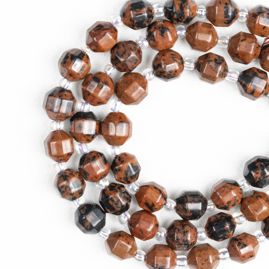 Mahogany Obsidian Faceted Prism Cut Beads For Jewelry Making | Beads | Wiccan Center