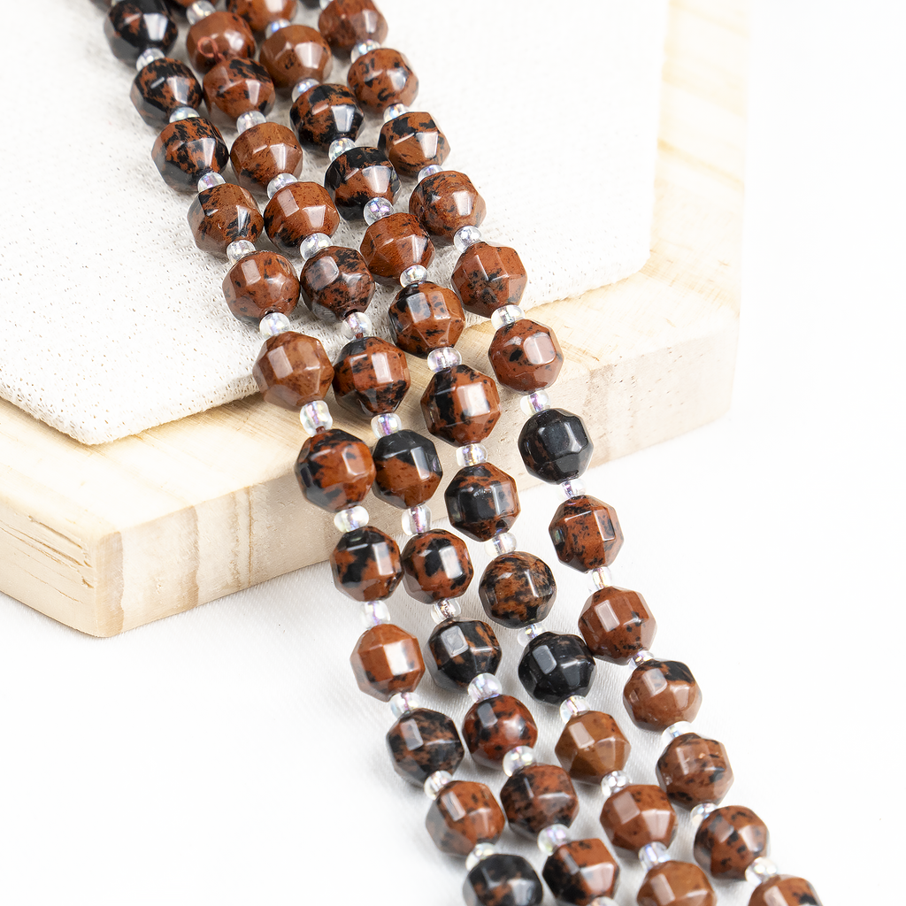 Mahogany Obsidian Faceted Prism Cut Beads For Jewelry Making | Beads | Wiccan Center