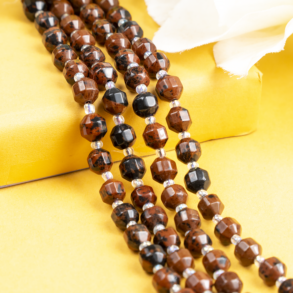 Mahogany Obsidian Faceted Prism Cut Beads For Jewelry Making | Beads | Wiccan Center