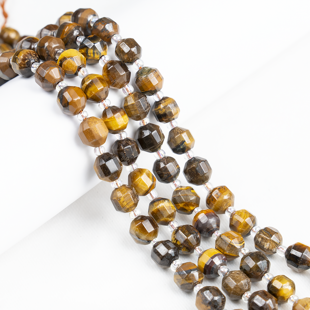 Tiger eye Faceted Prism Cut Beads For Jewelry Making | Beads | Wiccan Center