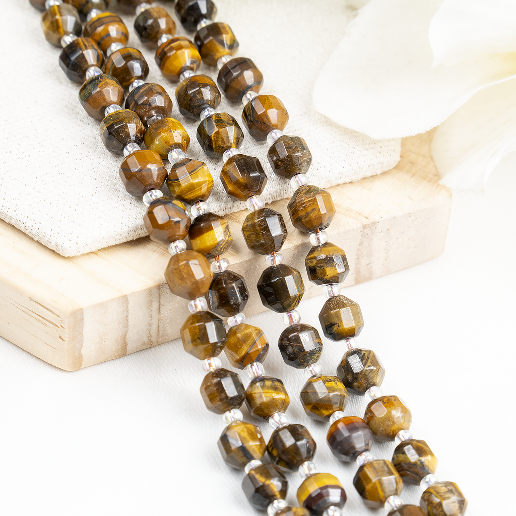 Tiger eye Faceted Prism Cut Beads For Jewelry Making | Beads | Wiccan Center
