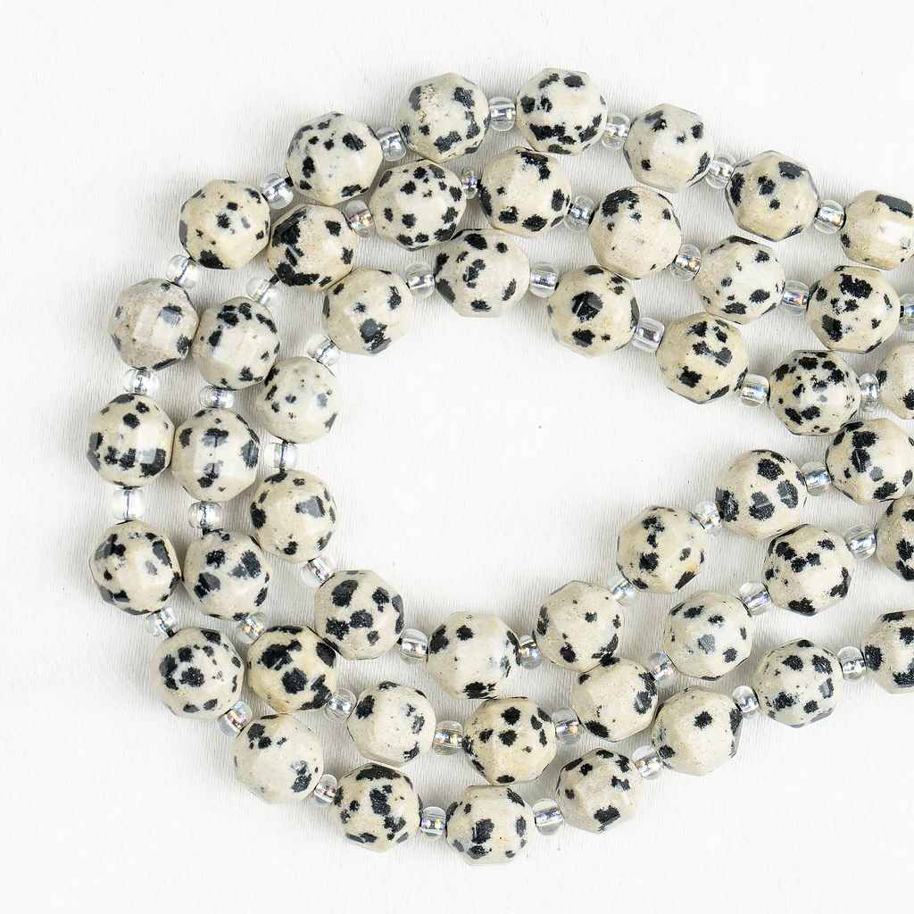 Dalmatian Jasper Faceted Prism Cut Beads For Jewelry Making | Beads | Wiccan Center