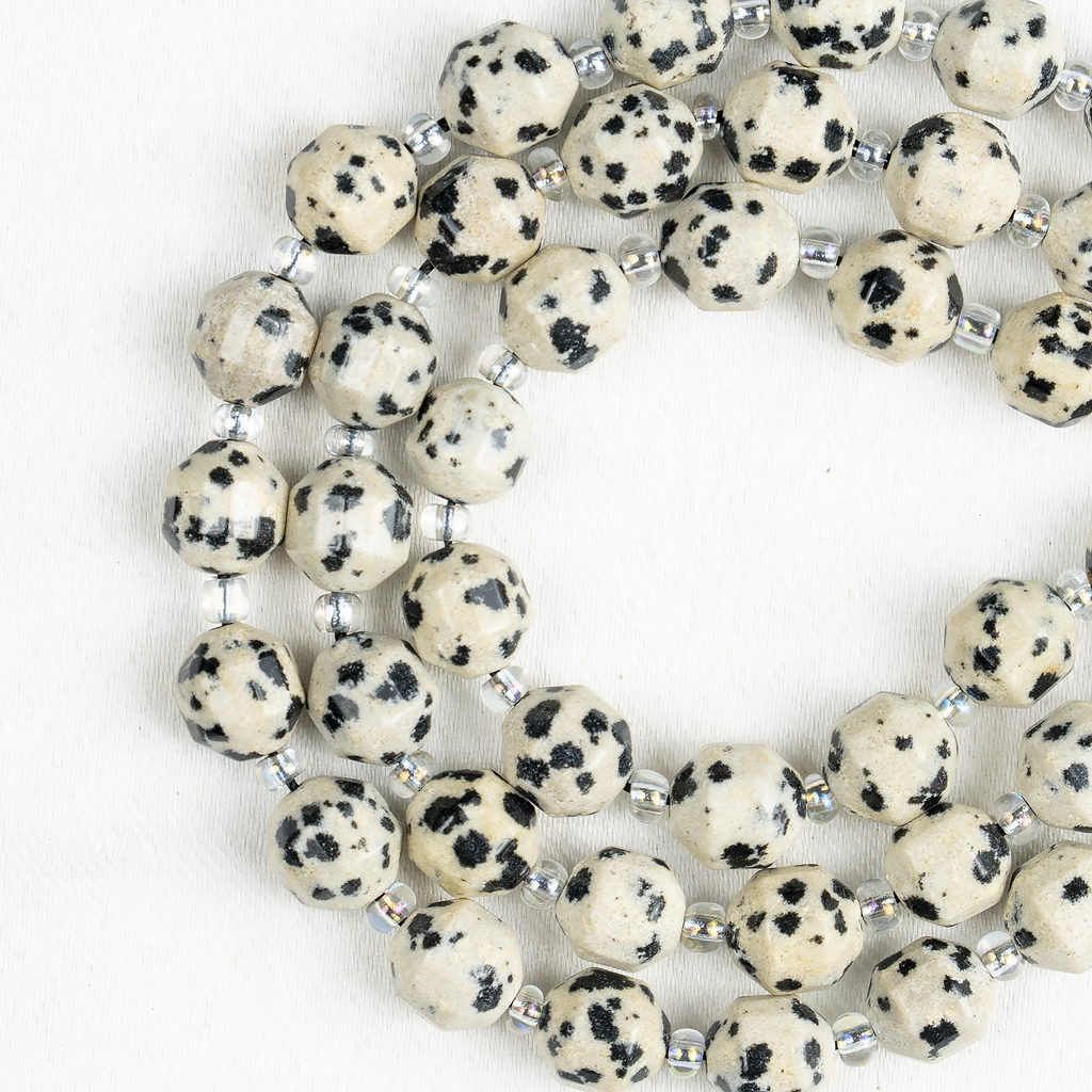 Dalmatian Jasper Faceted Prism Cut Beads For Jewelry Making | Beads | Wiccan Center