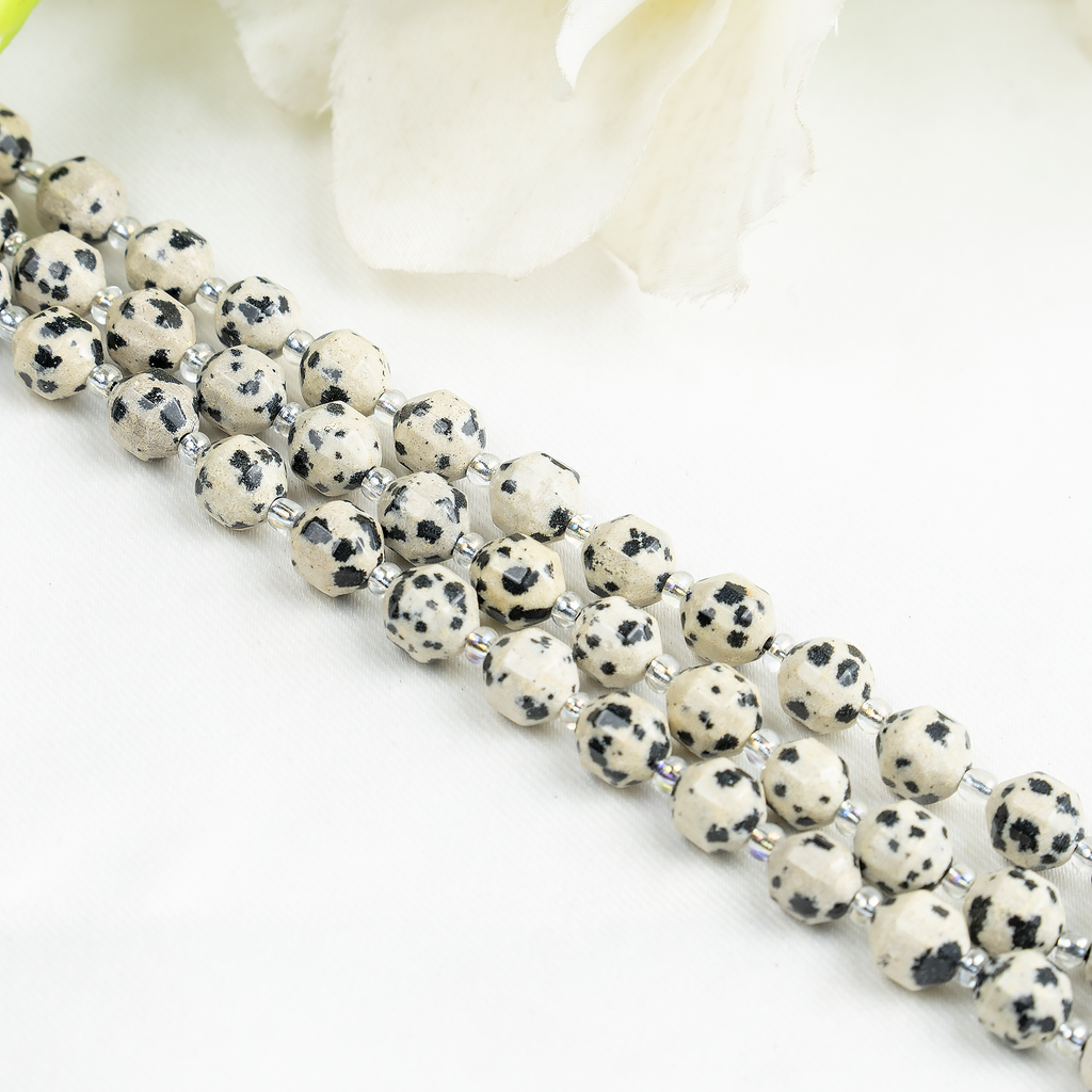 Dalmatian Jasper Faceted Prism Cut Beads For Jewelry Making | Beads | Wiccan Center
