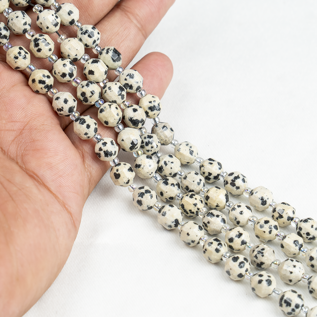 Dalmatian Jasper Faceted Prism Cut Beads For Jewelry Making | Beads | Wiccan Center