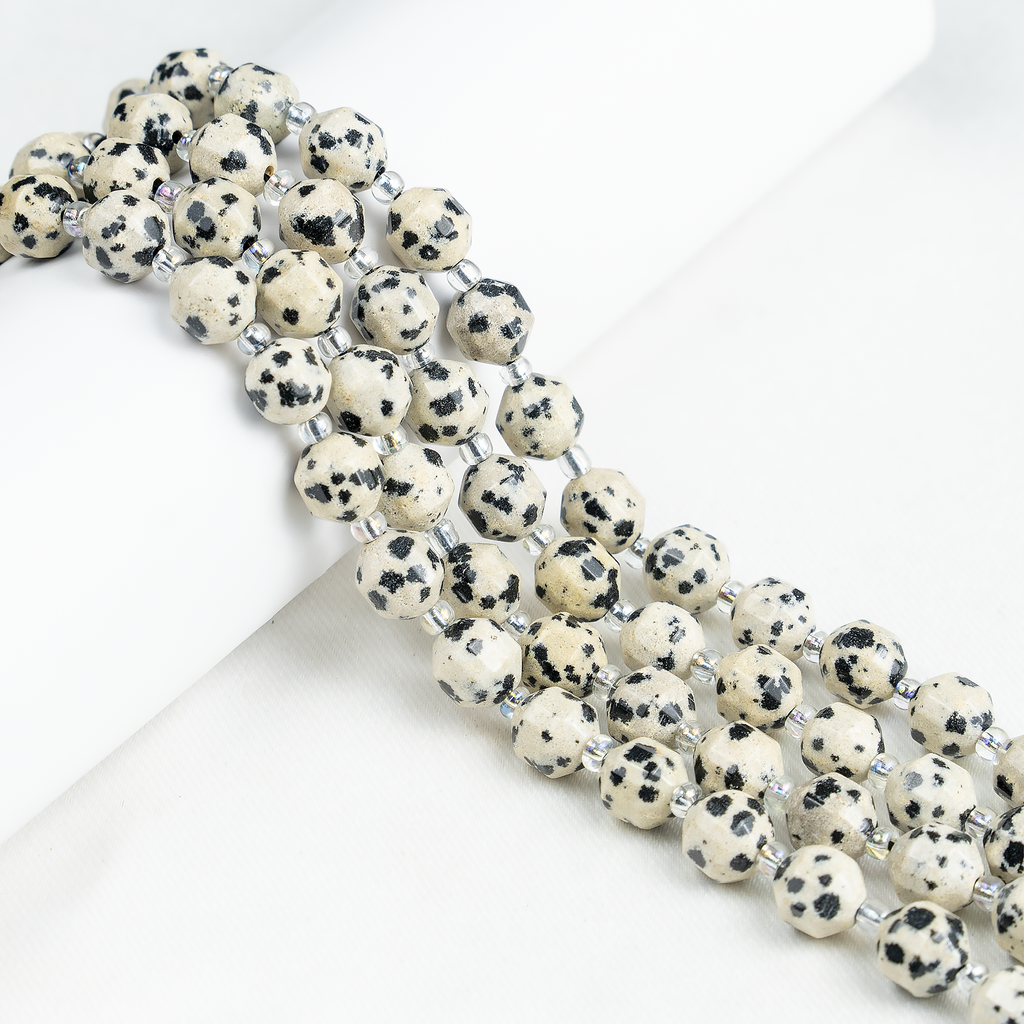 Dalmatian Jasper Faceted Prism Cut Beads For Jewelry Making | Beads | Wiccan Center