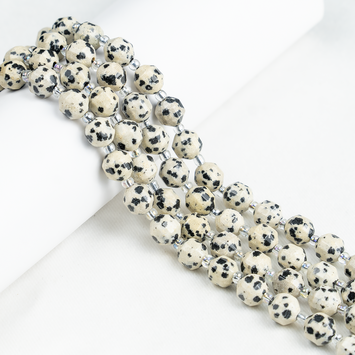 Dalmatian Jasper Faceted Prism Cut Beads For Jewelry Making | Beads | Wiccan Center