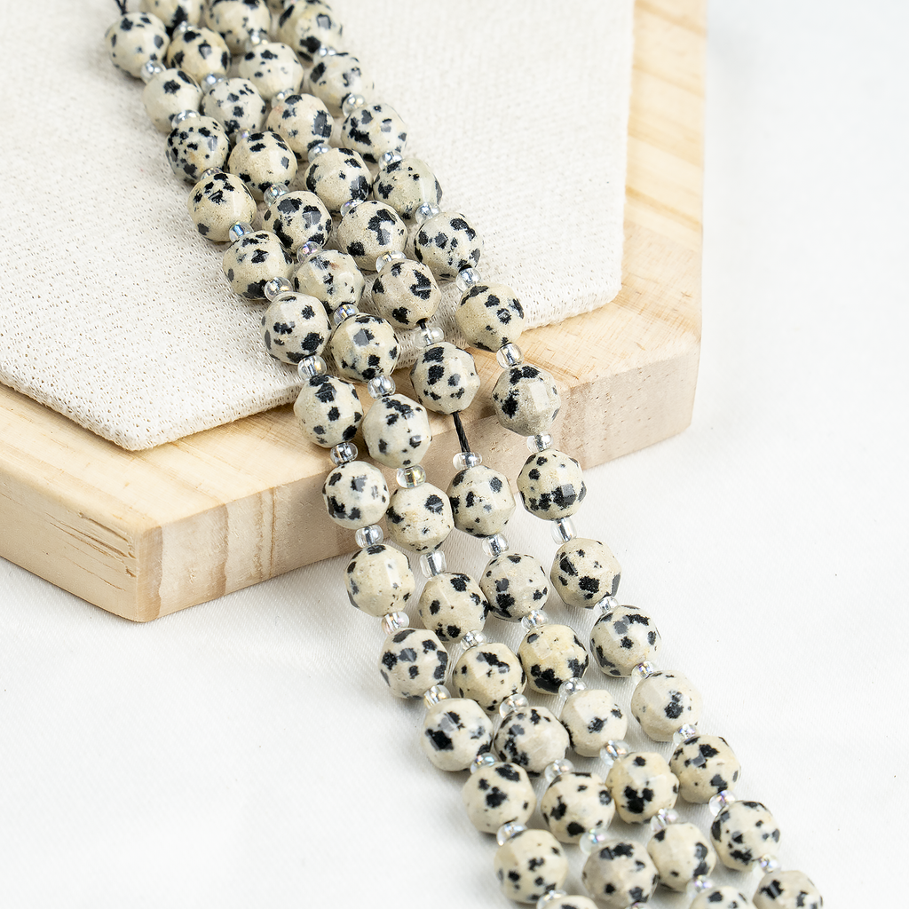 Dalmatian Jasper Faceted Prism Cut Beads For Jewelry Making | Beads | Wiccan Center
