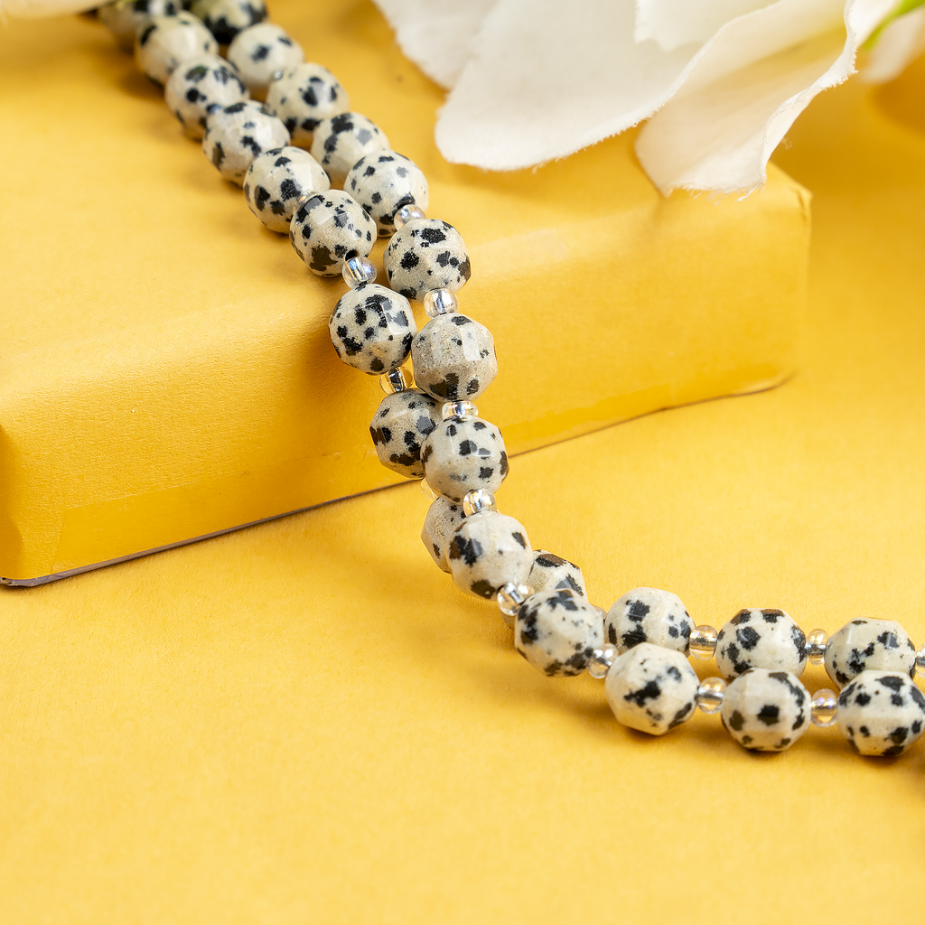 Dalmatian Jasper Faceted Prism Cut Beads For Jewelry Making | Beads | Wiccan Center