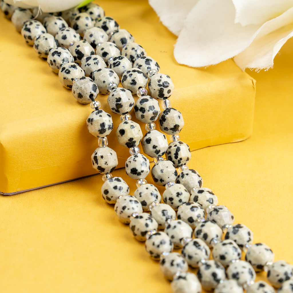 Dalmatian Jasper Faceted Prism Cut Beads For Jewelry Making | Beads | Wiccan Center