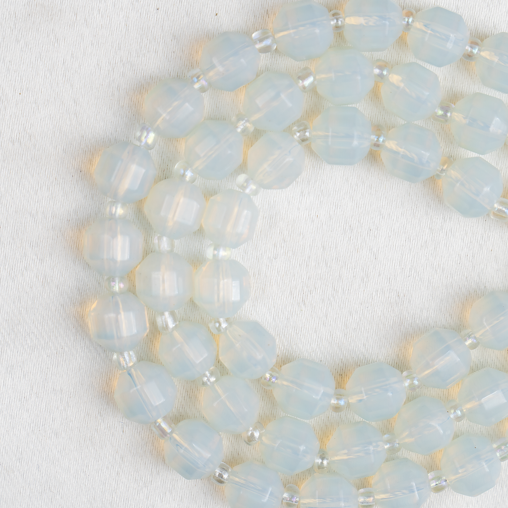 Opal Faceted Prism Cut Beads For Jewelry Making