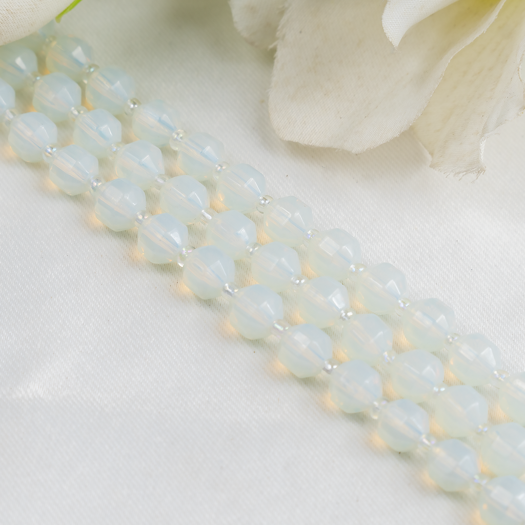Opal Faceted Prism Cut Beads For Jewelry Making