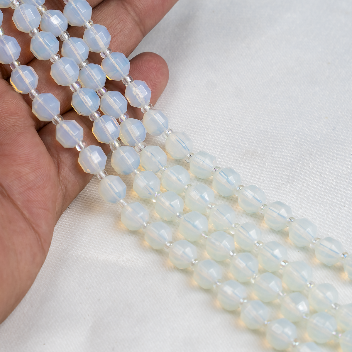 Opal Faceted Prism Cut Beads For Jewelry Making