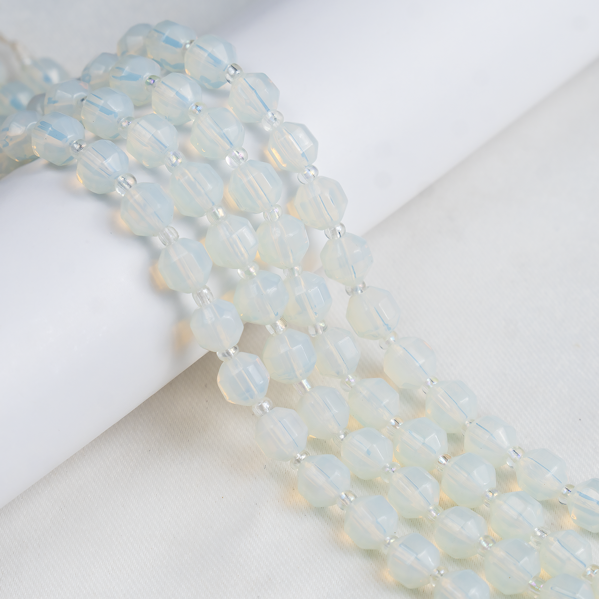 Opal Faceted Prism Cut Beads For Jewelry Making