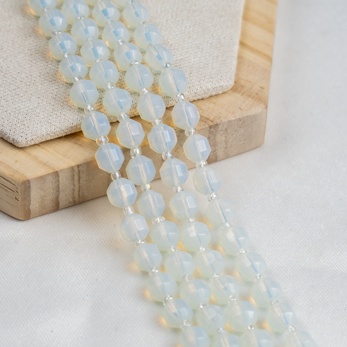 Opal Faceted Prism Cut Beads For Jewelry Making
