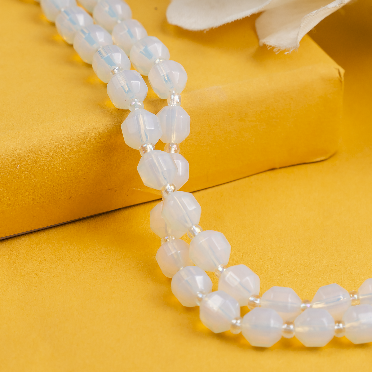 Opal Faceted Prism Cut Beads For Jewelry Making