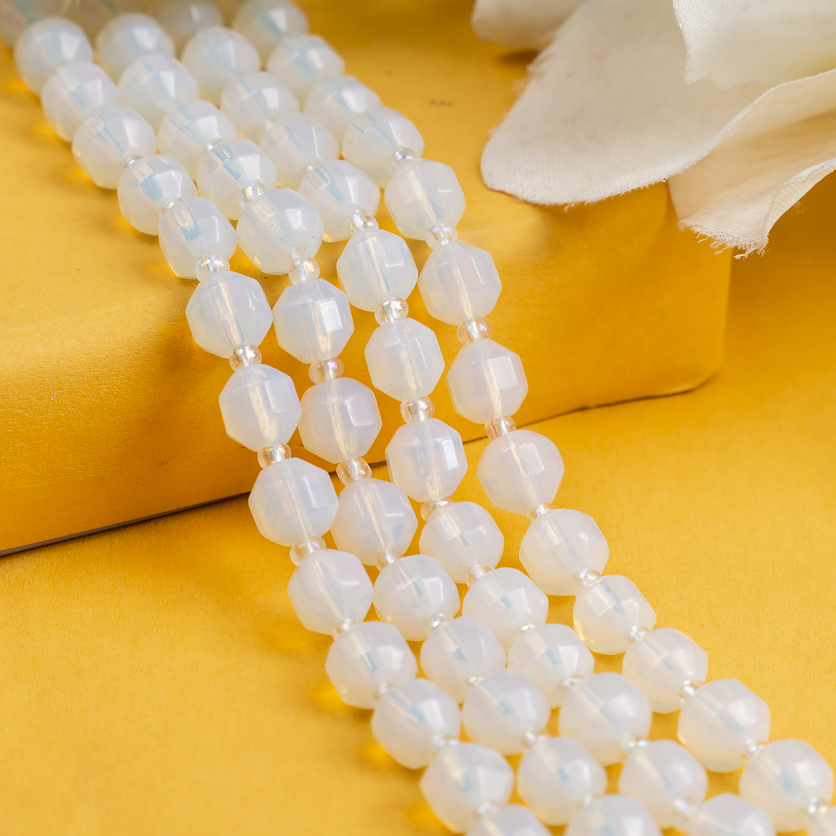 Opal Faceted Prism Cut Beads For Jewelry Making