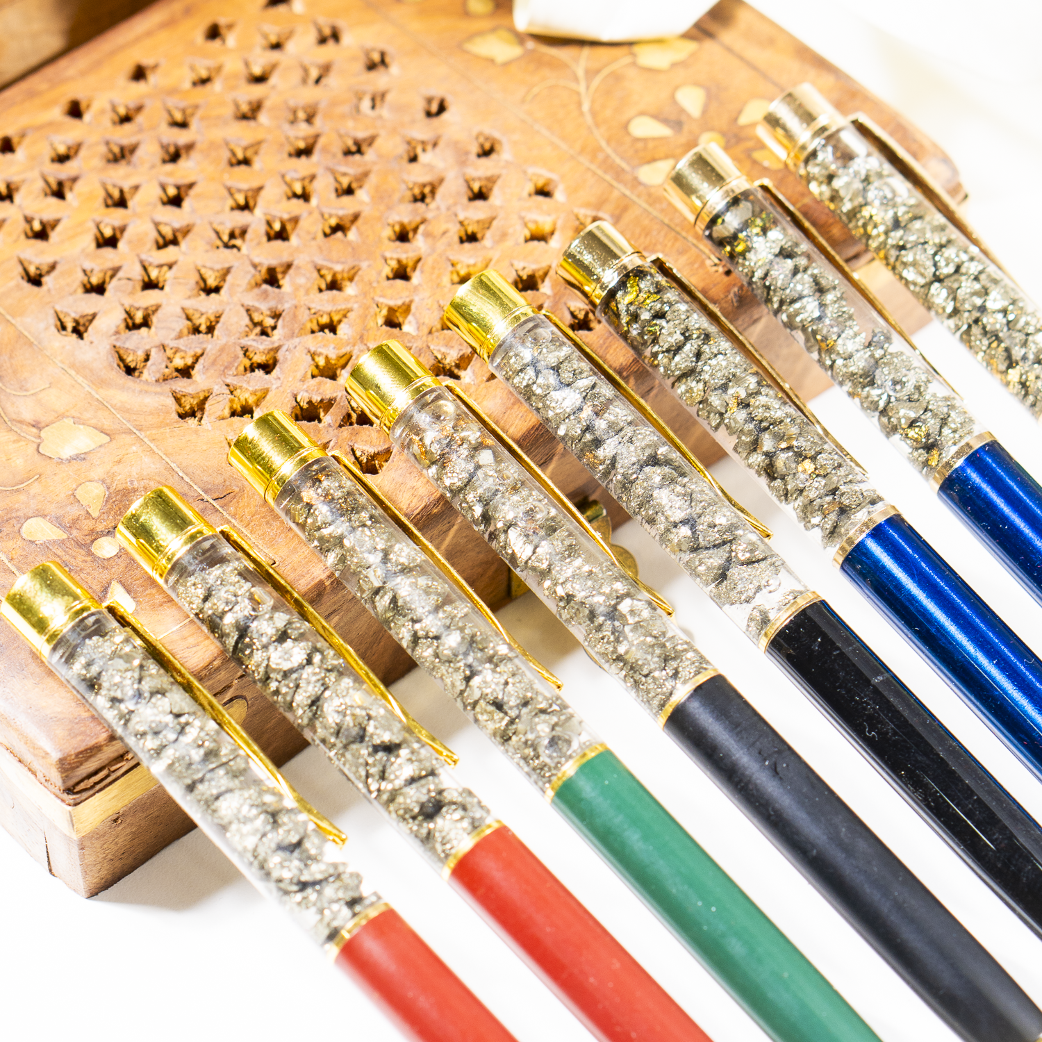 Pyrite Crystal Pen, Manifestation Pen, Healing Pen.