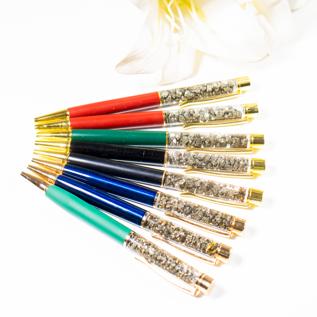 Pyrite Crystal Pen, Manifestation Pen, Healing Pen.