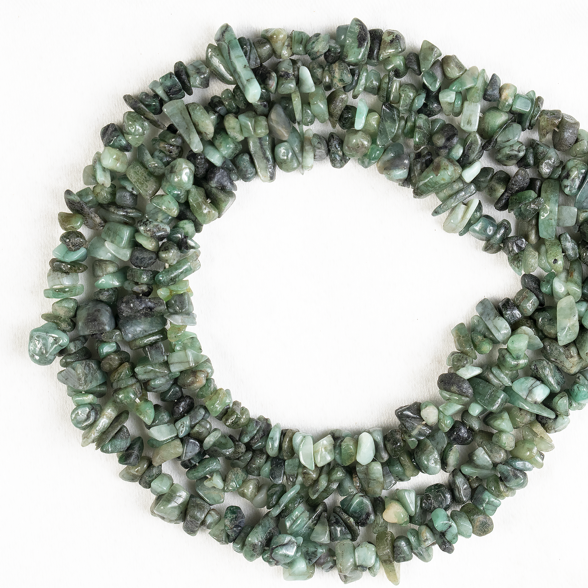 Uncut Raw Emerald Crystal Chip Beads for Necklace (Intuition and Power)
