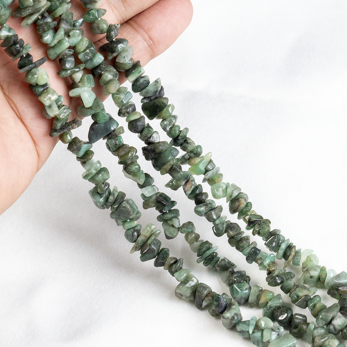 Uncut Raw Emerald Crystal Chip Beads for Necklace (Intuition and Power) | Beads | Wiccan Center