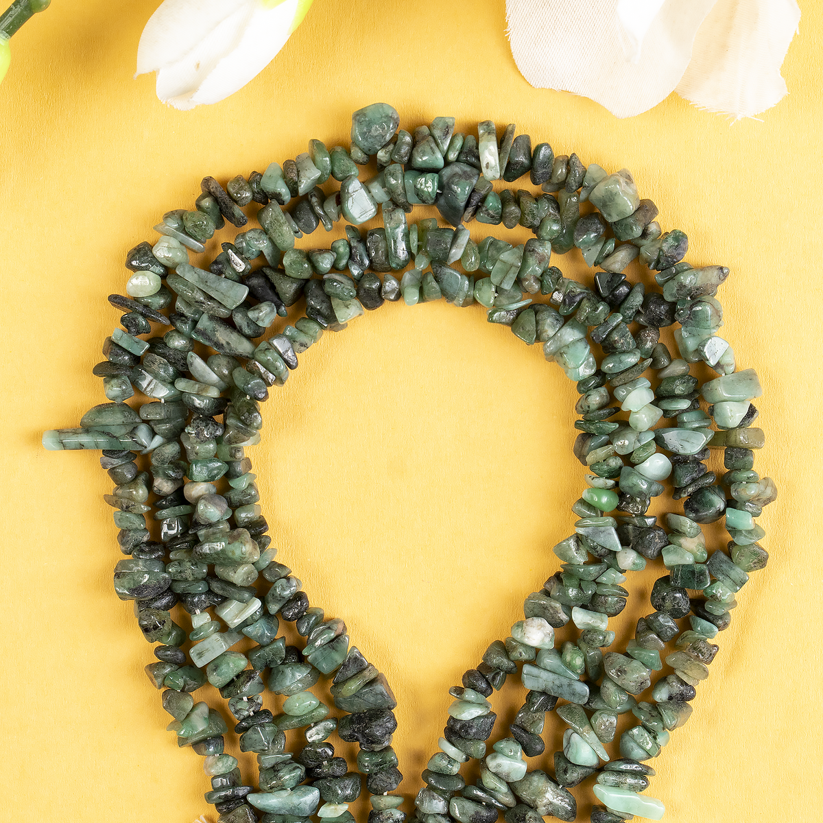 Uncut Raw Emerald Crystal Chip Beads for Necklace (Intuition and Power) | Beads | Wiccan Center