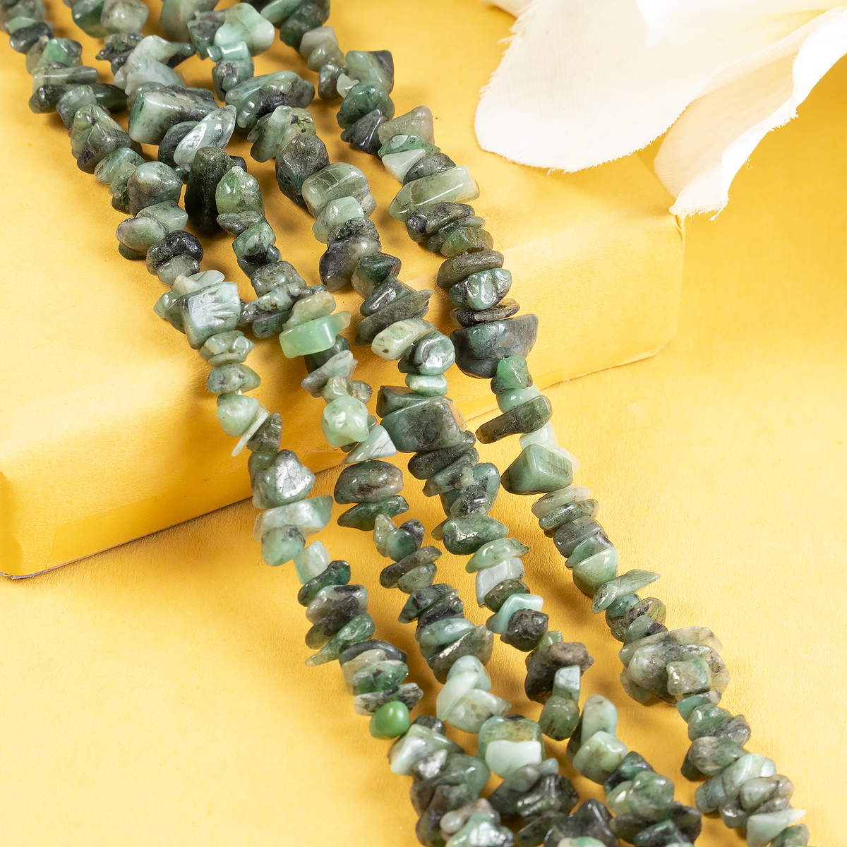 Uncut Raw Emerald Crystal Chip Beads for Necklace (Intuition and Power) | Beads | Wiccan Center