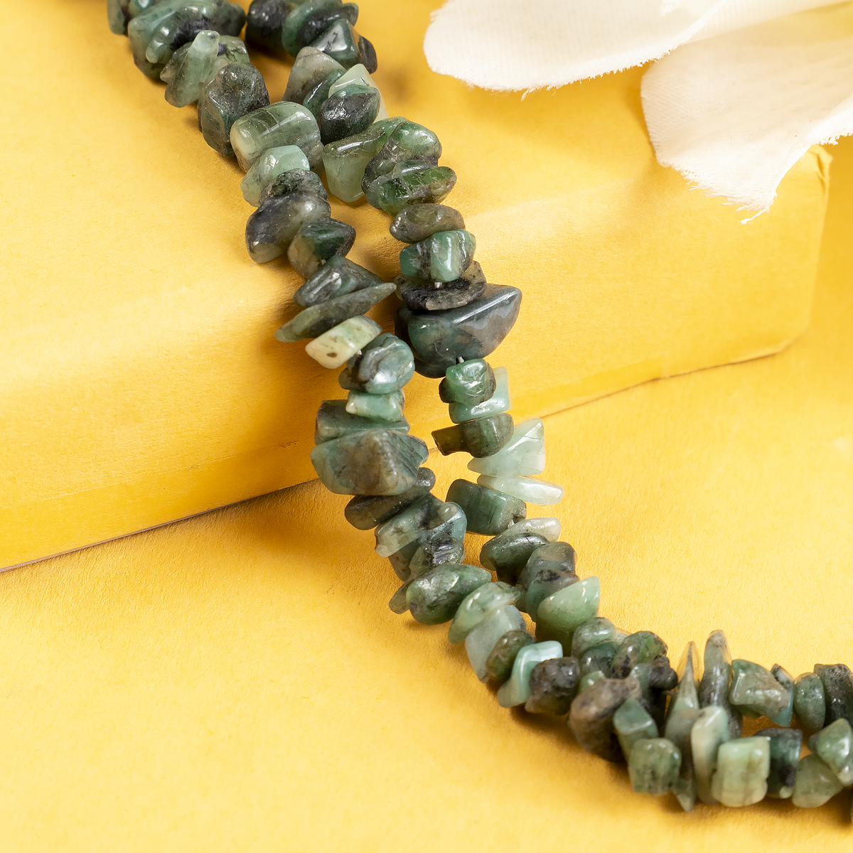 Uncut Raw Emerald Crystal Chip Beads for Necklace (Intuition and Power) | Beads | Wiccan Center